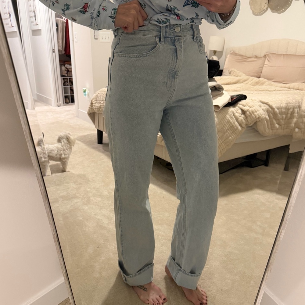 H&M Women's Straight Leg Jeans - Soft Blue